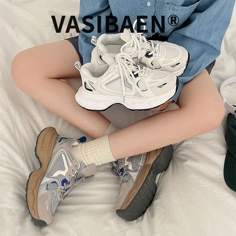 vasibaen-พ่อระบายอากาศสบาย-ๆ-รองเท้าวิ่งฤดูใบไม้ผลิและฤดูร้อนของผู้หญิงด้านล่างหนาเพิ่มขึ้นรองเท้ากีฬาตาข่ายแฟชั่นน้ำหนักเบาสไตล์ฮ่องกง