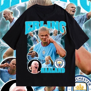 S-5XL (เสื้อเฮีย) เสื้อ Haaland Mancity สกรีน DTG คมชัด  cotton 100% จัดส่งออกภายในF THS