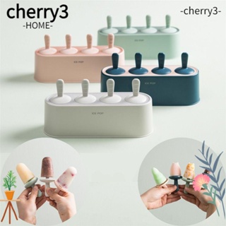 Cherry3 แม่พิมพ์ซิลิโคน 4 ช่อง ใช้ซ้ําได้ สําหรับทําไอศกรีม DIY