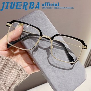 JIUERBA แว่นตาสายตาสั้น แฟชั่น -50°-500° แว่นตา กรอบสี่เหลี่ยม ป้องกันรังสี ป้องกันแสงสีฟ้า สไตล์คลาสสิก สําหรับผู้ชาย และผู้หญิง