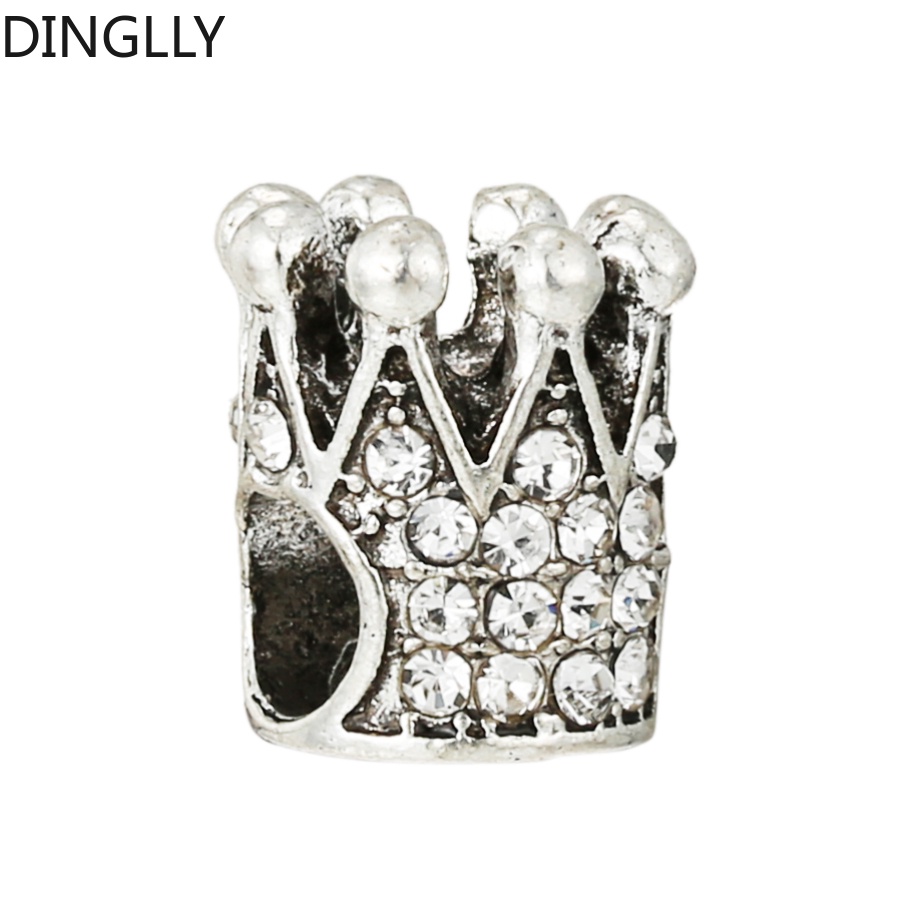 dinglly-สีเงิน-โลหะผสม-มงกุฎ-ลูกปัด-พลอยเทียม-ฟักทอง-รถ-ลูกปัด-เสน่ห์-diy-เครื่องประดับ-ทําอุปกรณ์เสริม