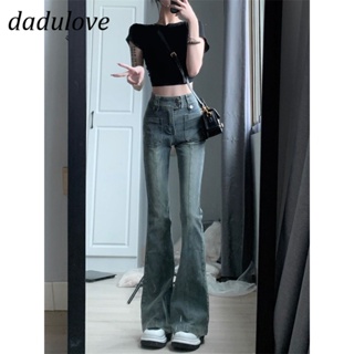 DaDulove💕 New American Ins High Street Retro Washed Jeans Small Crowd High Waist Micro Flared Pants Large Size Trousers