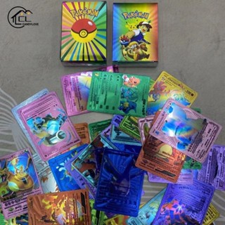 การ์ดโปเกม่อน โลหะ หลากสีสัน Vmax GX Charizard Pikachu Rare 55 ชิ้น