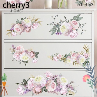 Cherry3 สติกเกอร์ติดผนัง ลายดอกโบตั๋น ทนทาน สําหรับตกแต่งบ้าน