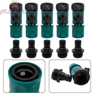 【COLORFUL】Plastic Garden Hose Quick Connect With Shutoff Valve Set Male And Female 3/4inch