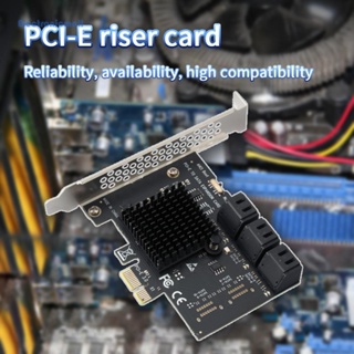 [ElectronicMall01.th] อะแดปเตอร์ขยาย au- PCI-E 1X เป็น SATA3.0 6 พอร์ต PCI Express 6Gbps สําหรับคอมพิวเตอร์ตั้งโต๊ะ