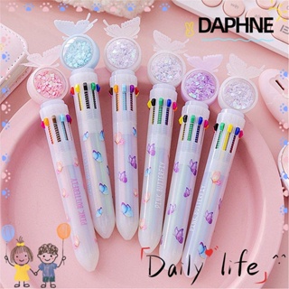 Daphne ปากกาลูกลื่น 10 สี น่ารัก โรงเรียน สํานักงาน จัดหา ที่มีสีสัน เติมได้ ปากกาลูกลื่น