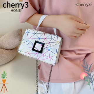 Cherry3 กระเป๋าสะพายไหล่ กระเป๋าถือ หนัง PU แต่งสายโซ่คล้อง แฟชั่นสําหรับสตรี