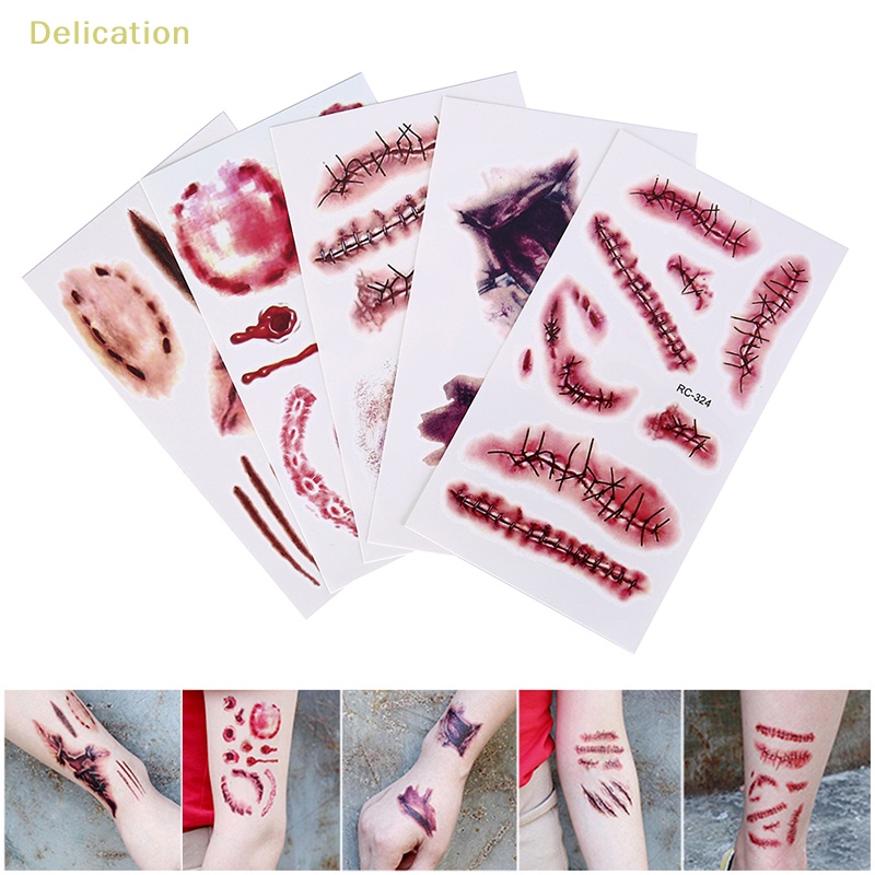 delication-รอยสักชั่วคราว-ลายฮาโลวีน-5-ชิ้น