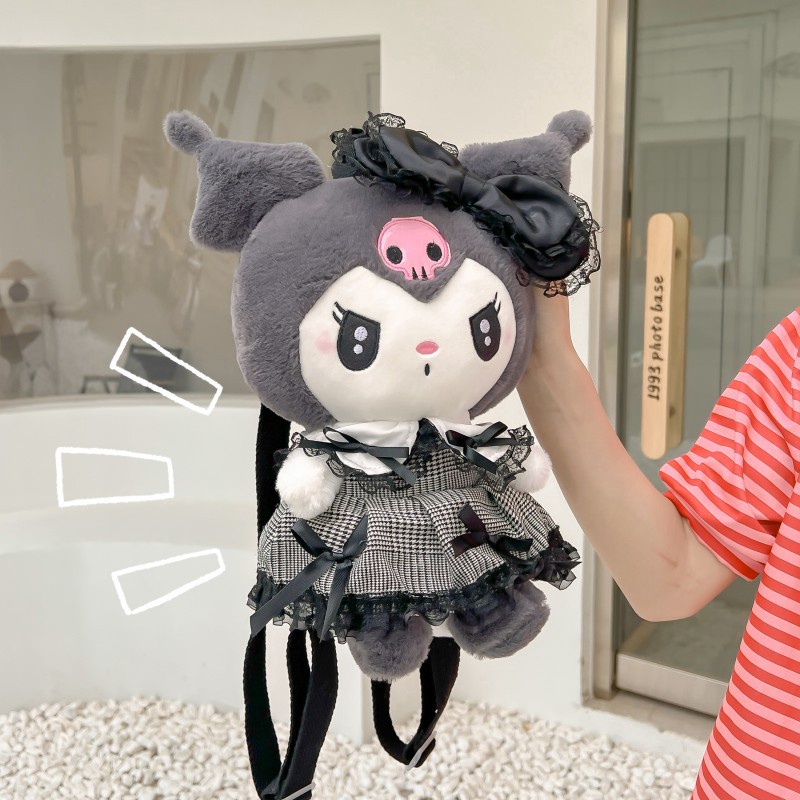 กระโปรงน่ารักสไตล์ญี่ปุ่น-kuro-ตุ๊กตากระเป๋าตุ๊กตาบุคลิกภาพใหม่การ์ตูนตุ๊กตาเป้