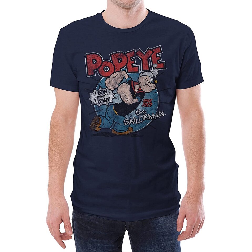 เสื้อยืดโอเวอร์ไซส์ผ้าฝ้าย-100-ป๊อปอาย-เยาวชน-tee-luv-popeye-the-sailorman-t-shirt-i-yam-what-i-yam-popeye-cartoon-men