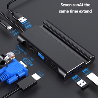 ฮับเชื่อมต่อ Type c USB 3.0 HDMI VGA RJ45 PD USB สําหรับ Macbook Pro HP Surface DELL Lenovo Samsung dex