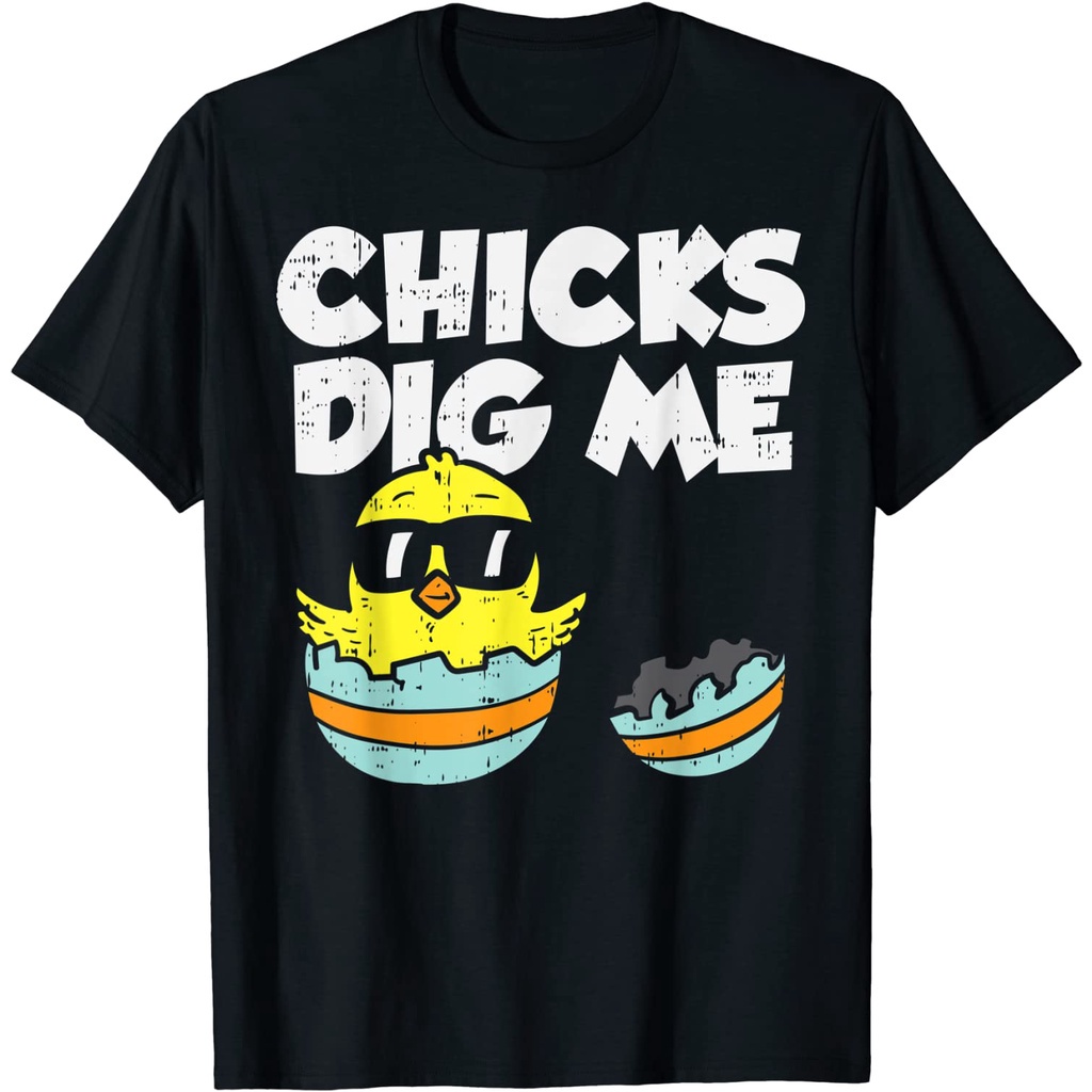 เสื้อยืดแขนสั้นเสื้อยืด-พิมพ์ลาย-chicks-dig-me-egg-cool-easter-boy-ของขวัญ-สําหรับเด็กผู้ชายs-5xl