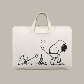 กระเป๋าใส่แล็ปท็อป กันน้ํา กันกระแทก แบบพกพา ลาย Snoopy 12 13.3 14.1 15.6 16