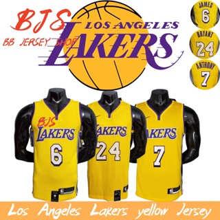 【 Bjs 】เสื้อกล้ามบาสเก็ตบอล Los Angeles Lakers No.6 สีเหลือง สําหรับผู้ชาย