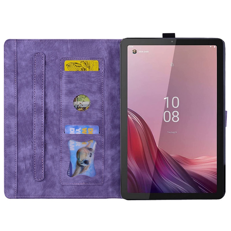 เคสหนัง-ฝาพับ-ลายดอกไม้-แมว-กันตก-สําหรับ-lenovo-tab-m9-tb310xu-tb310fu-9-นิ้ว