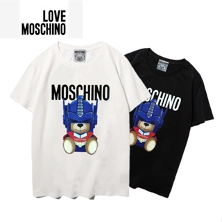 TOP CT【💘💘】เสื้อยืดพิมพ์ลายแฟชั่น3850 เสื้อยืด พิมพ์ลายหมี moschino แฟชั่นสําหรับผู้ชาย ผู้หญิง