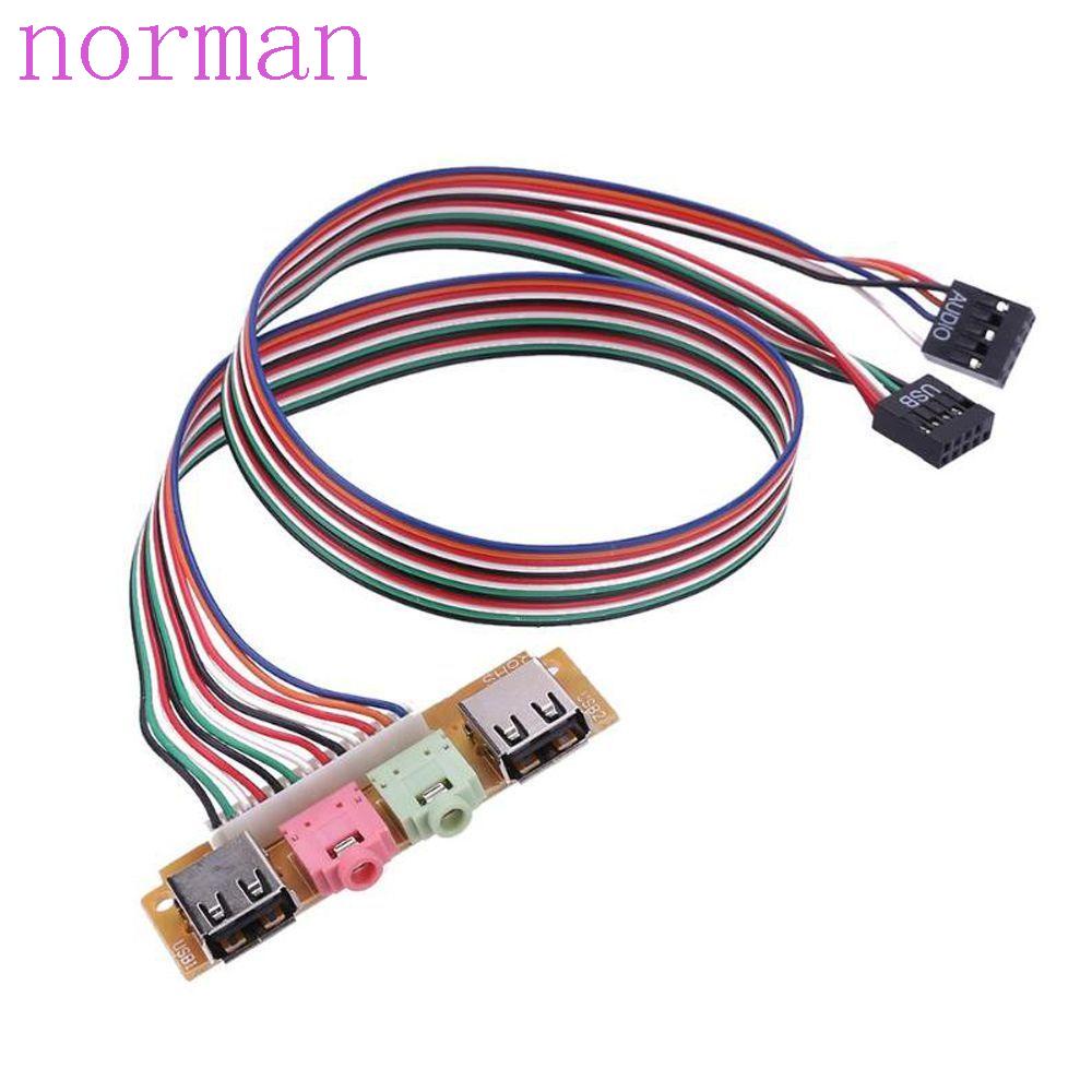 NORMAN Dual USB Audio Jacks Port Desktop PC Front Panel Computer Case