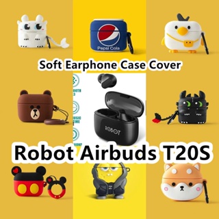 【พร้อมส่ง】เคสหูฟัง แบบนิ่ม ลายหัวเม่นภาษาอังกฤษ สําหรับ Robot Airbuds T20S T20S