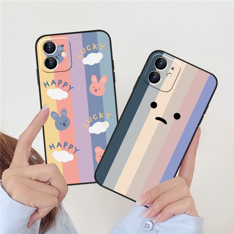 เคสโทรศัพท์มือถือแบบนิ่ม-ผิวด้าน-ลายกระต่ายสีรุ้ง-สําหรับ-oppo-a54-a15-a15s-a16-a16s-a12-a12e-a3s-a5s-a5-a9-a53-a33-2020-a83-a91-a92-a93-a94-a95-a75s-a59-a36-k10-k10pro