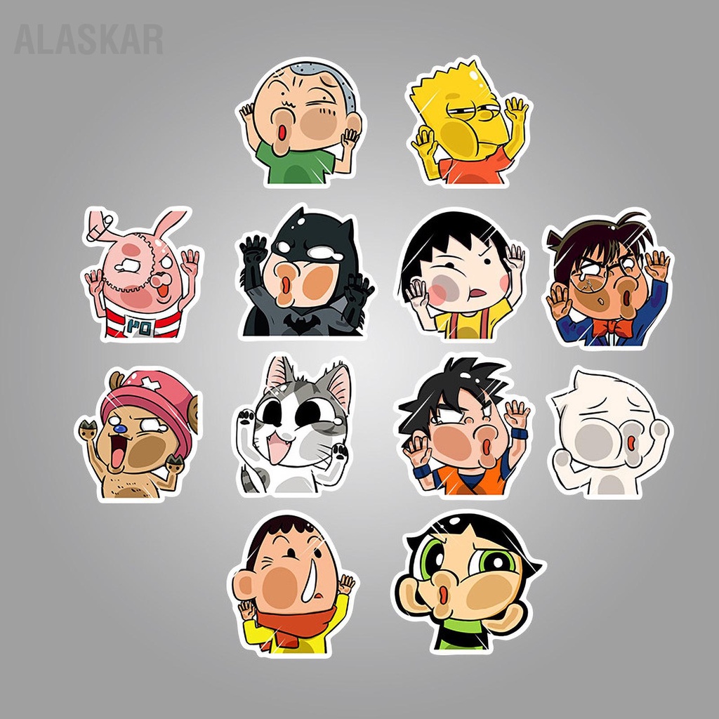 alaskar-50-ชิ้นรถสติกเกอร์ตกแต่งกันน้ำการ์ตูนน่ารักสำหรับกระเป๋าแล็ปท็อปจักรยาน