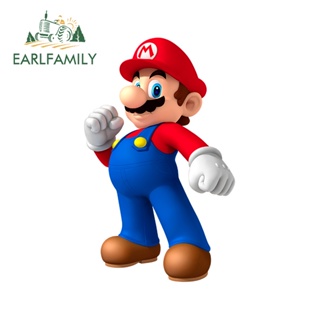Earlfamily สติกเกอร์ Mario ป้องกันรอยขีดข่วน สําหรับติดตกแต่งประตูรถยนต์ 13 ซม. x 8.0 ซม.