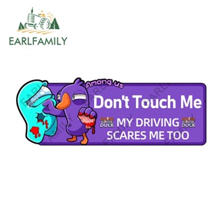 Earlfamily สติกเกอร์ไวนิล ลายเป็ด Dont Touch My Car Warning 13 ซม. กันน้ํา สําหรับติดตกแต่งรถยนต์ โน๊ตบุ๊ค Windows