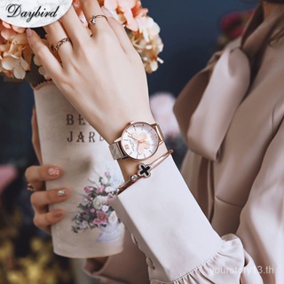 Daybird Watch (ของแท้ 100%+ กล่องของขวัญ ) 3A107-1 นาฬิกาข้อมือแฟชั่น กันน้ํา สีทอง หรูหรา สําหรับสตรี