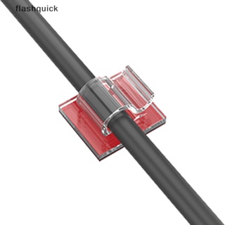 Flashquick 10 ชิ้น คลิปจัดระเบียบสายเคเบิล ที่ม้วนเก็บสายหูฟัง เมาส์ สายไฟ คลิปดี