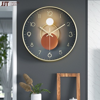 JD นาฬิกาแขวนผนังในห้องนั่งเล่น ความหรูหราและความเรียบง่าย นาฬิกาแฟชั่นสร้างสรรค์ นาฬิกาควอตซ์ 12 นิ้ว 30 ซม. นาฬิกา
