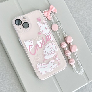 Cute Rabbit Phone Case for Iphone 13promax 12 XR/11 Soft Case XS/8/7 Bracelet