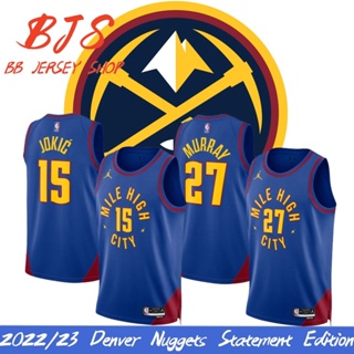 【BJS】เสื้อกีฬาบาสเก็ตบอล ลายทีม Denver Nuggets No.15Nikola Jokic 2022 23