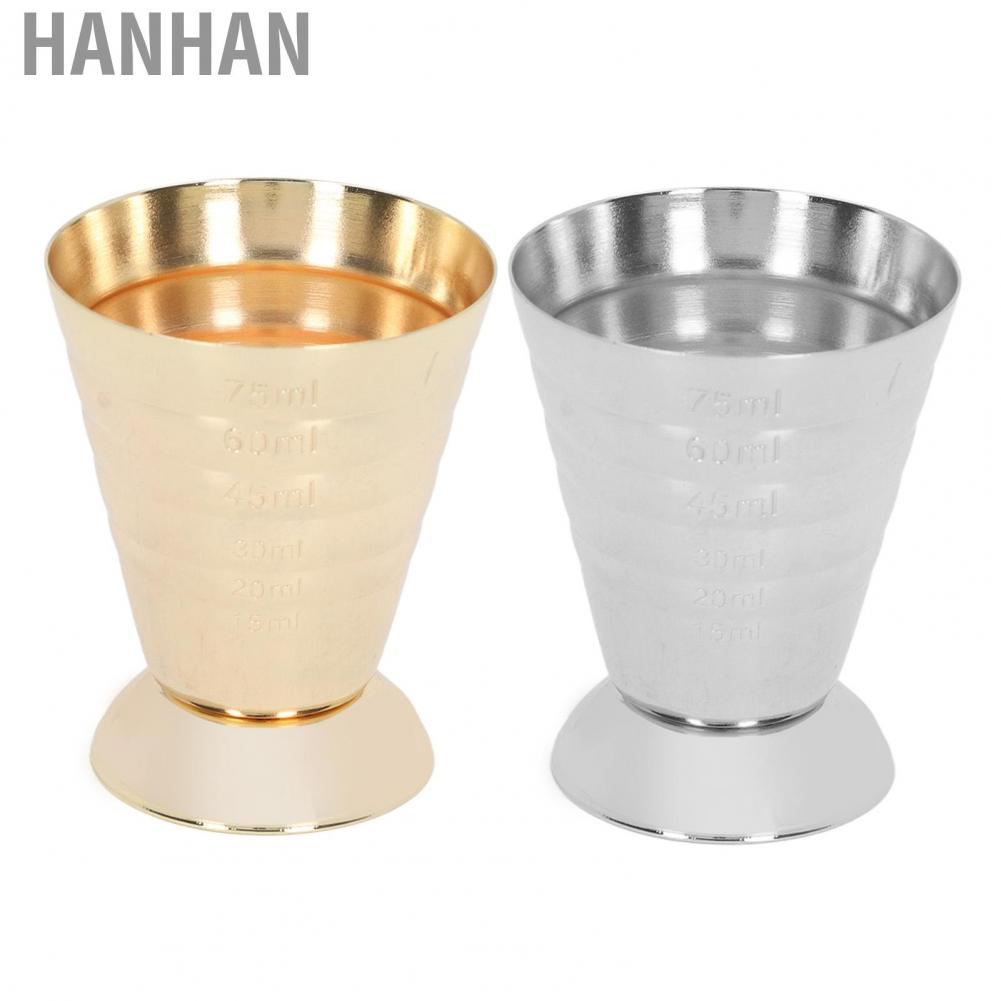Hanhan Bar Measuring Cup Stainless Steel Cocktail Jiggers Wide Mouth