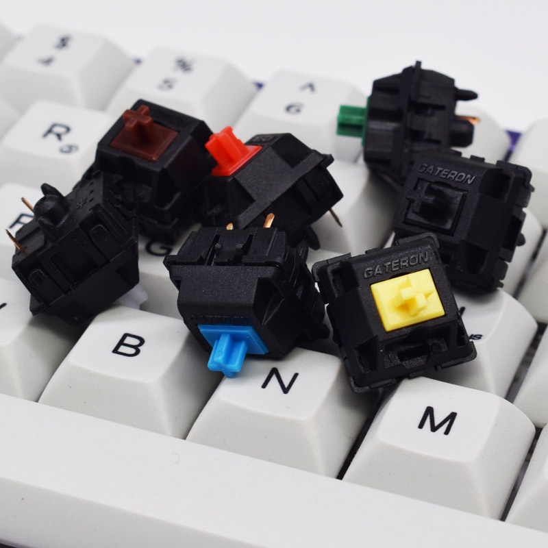 สวิตช์-gateron-smd-3pins-สีดํา-สีน้ําตาล-สีฟ้า-สีเขียว-สีเหลือง-สําหรับคีย์บอร์ด-mechanical-gk61gk64-gh60-10-ชิ้น