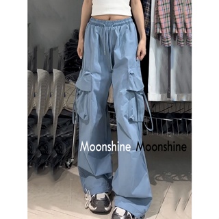 Moon  กางเกงขายาว กางเกงเอวสูง กางเกงขายาวผู้หญิง 2023 NEW สบาย Stylish สไตล์เกาหลี Korean Style A20M06Z 36Z230909