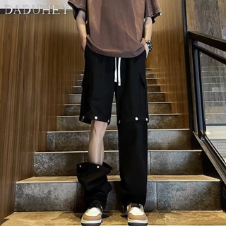 DaDuHey🔥 American Retro High Street Overalls Mens Straight Wide Leg Casual Pants 2023 New Fashion Trendy Detachable Pants