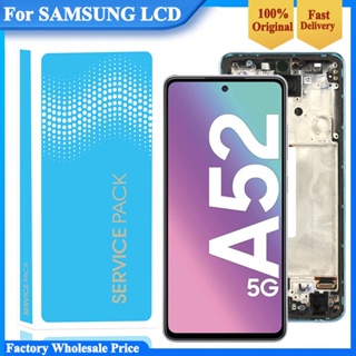 อะไหล่หน้าจอสัมผัสดิจิทัล LCD 6.5 นิ้ว ของแท้ 100% สําหรับ Samsung Galaxy A52 4G A525 A525M A525F/DS