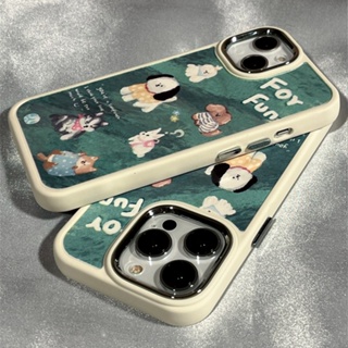 Cartoon Green Graffiti Dog Metal Button Phone Case For Iphone14 13 11 New 12/Xs/Xr/78P