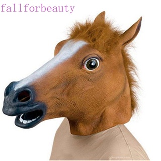 FALLFORBEAUTY Bojack Horseman Head Cover Creative Funny Horse Mask คอสเพลย์หน้ากาก Masquerade พร็อพเครื่องแต่งกายสัตว์