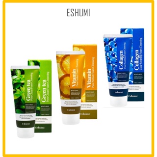 Eshumi คลีนซิ่งโฟม วิตามินบริสุทธิ์ ทําความสะอาดรูขุมขน GreenTea Pore / Eshumi Vitamin Pure Perfect Foam Cleansing, GreenTea Pore Clean Foam Cleansing, Collagen Clear Soothing Foam Cleansing