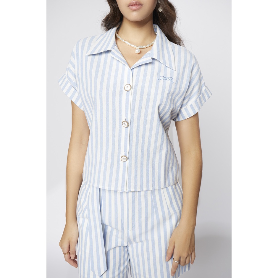 ep-เสื้อเชิ้ตแขนกุดลายทาง-ผู้หญิง-สีฟ้า-stripe-collared-print-shirt-blouse-4744