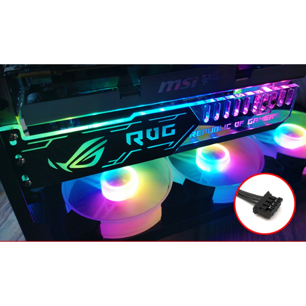 แผ่นค้ำ การ์ดจอ ในเคส RGB VGA ROG เพื่อรองรับการ์ดจอที่มีน้ำหนักมาก