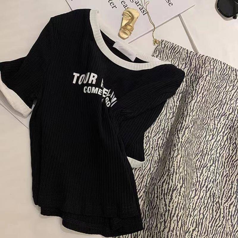 เสื้อยืดแขนสั้น-เอวสูง-ทรงสลิมฟิต-สไตล์เกาหลี-แฟชั่นฤดูร้อน-สําหรับนักเรียน-2023
