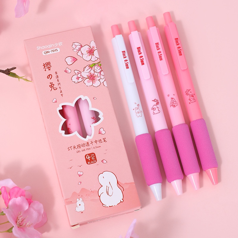 ปากกาเจลซากุระ-สีชมพู-0-5-มม-หัว-st-แบบกดแห้งเร็ว-อุปกรณ์เครื่องเขียนนักเรียน-โรงเรียน-สํานักงาน