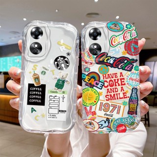 เคส oppo a17 เคส oppo a17k เคสออปโป้ a17 เคสโทรศัพท์มือถือแบบใส กันกระแทก ลายครีม สําหรับ oppo a17 a17k