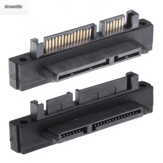 【DREAMLIFE】90 Degree DOWN Angle SATA Male to Female Extension Adapter 22 Pin (7+15)