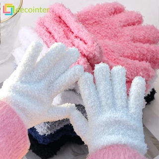 ถุงมือ ผ้าฟลีซ แบบหนา ให้ความอบอุ่น สีพื้น แฟชั่นฤดูหนาว 1 คู่