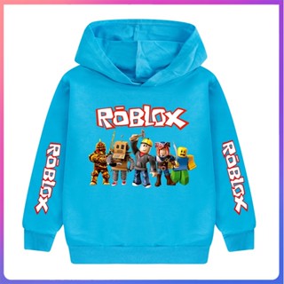 เสื้อกันหนาวแขนยาวลําลอง มีฮู้ด พิมพ์ลายการ์ตูนเกม Baju Roblox แฟชั่นสําหรับเด็กผู้ชาย และผู้หญิง