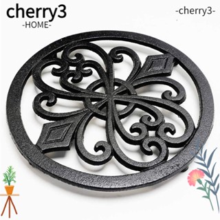 Cherry3 แผ่นเหล็กรองแก้ว ทนความร้อน 8.26 X 8.26 นิ้ว สีดํา สําหรับห้องครัว