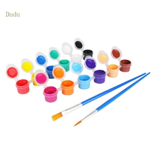 Dudu ชุดสีอะคริลิค แบบพกพา พร้อมพู่กัน 12 สี สําหรับงานปาร์ตี้ DIY